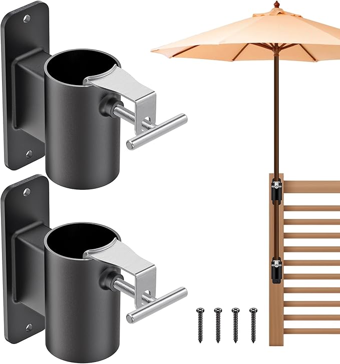 Heavy Duty Deck Railing Umbrella Holder, Patio Umbrella Stand by Lifeswell