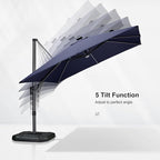PURPLE LEAF 10 Feet Patio Umbrella Solar Powered LED Square Outdoor Cantilever - Image 6