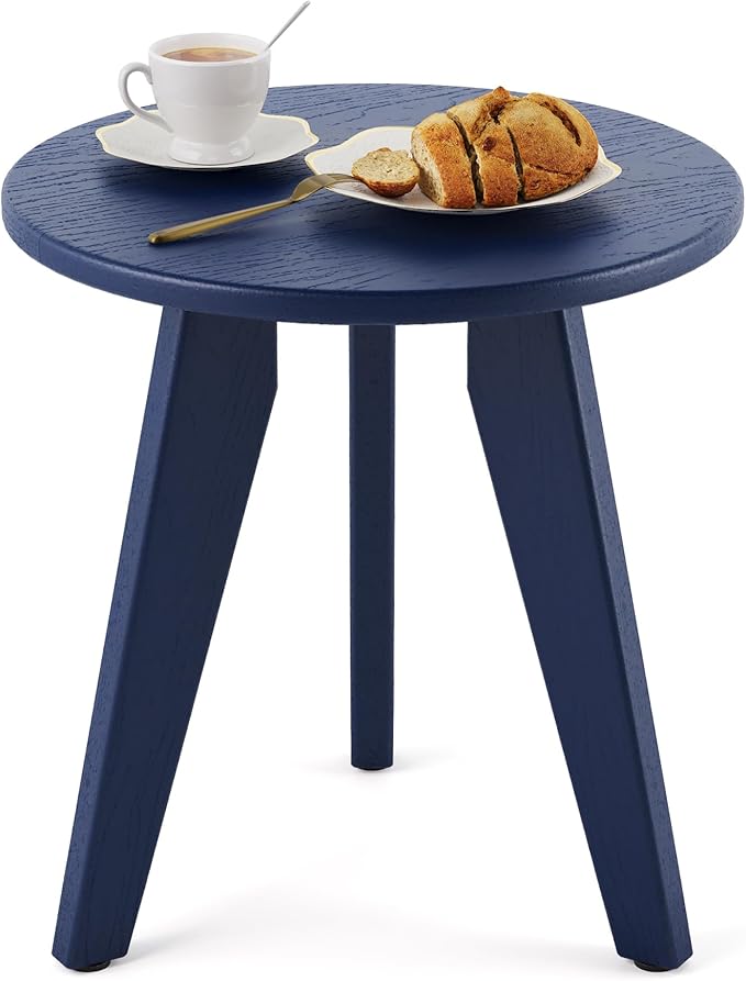 HDPS Outdoor Side Table, Small Round Side Table Weather-Resistant, Outdoor Side by HOMENJOY