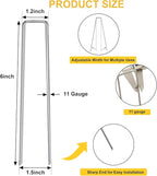 HongWay 240 Pack 6 Inch Landscape Staples, Garden Stakes Galvanized Tent Stakes - Image 2
