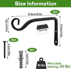 Plant Hangers Outdoor 2 Pack 10 Inch Metal Hanging Plant Bracket Metal Hanging - Image 2