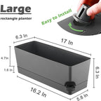 4 Pack Self Watering Pots for Indoor Plants 17 Inches Window Boxes Planters - Image 3