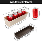 GREANER Planter Windowsill Box, 1 Pack 12x3.8 Inch Herb Rectangle Planter - Image 2