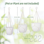 garini 3 Pack Different Size Macrame Plant Hanger, Hanging Plants Holder - Image 3