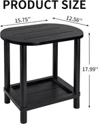 2 Tier Outdoor Side Table, Solid Wood Small Outdoor End Tables, Patio Table - Image 3