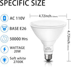 Par38 led Flood Lights Outdoor Light Bulb, Dimmable 1800LM, 20W Replace up to - Image 4