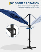 GarveeLife 10 ft Patio Umbrella Outdoor Large Cantilever Umbrella w/Base - Image 6