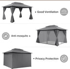 LAUSAINT HOME Semi-Permanent Outdoor Patio Gazebo 10'x13', Heavy Duty Party - Image 8