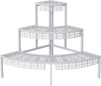3 Tier Plant Stand Semi-Circular Flower Pot Organizer Rack Quarter Round Plant by Garden4you