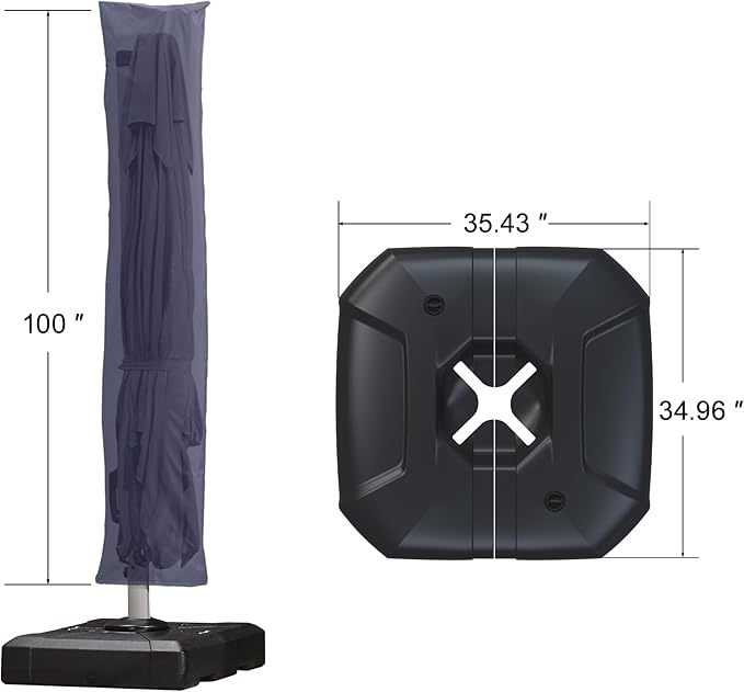 PURPLE LEAF 9'×11.5' Cantilever Patio Umbrella - Image 3