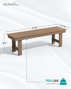 SERWALL Outdoor Dining Set for 6, HDPE Furniture - Image 5