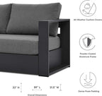 Modway Tahoe Aluminum Outdoor Patio Sofa in Gray Charcoal - Image 8