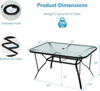 Tangkula 55" Patio Dining Table - Image 3