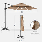 Best Choice Products 10ft Solar LED Offset Cantilever Hanging Market Patio - Image 2