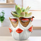 TOZLU Art Abstract Face Planters Pots Head, Unique Fun Abstract Face Flower Pot - Image 4