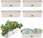 6 Pack Rectangle Planter 16x4.4 Inch Window Boxes Planters Rectangular Large by KvyusFlourish