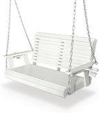 HDPE Porch Swing with 18/8 Stainless Steel Bolts, Ergonomic Design, Ultra by FortuneCandy
