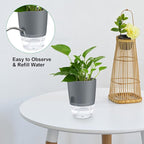 ShineMe Self Watering Flower Pots, 4.1 Inch Self Watering Planters - Image 3