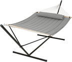 SUNCREAT Double Hammock with 15 ft Stand, Outdoor Hammock with Stand, Balance by SUNCREAT