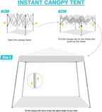 Canopy Tent, 10X10 FT Pop Up Canopy Outdoor Instant Tent Slant Legs - Image 3