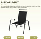 UDPATIO Patio Chairs Set of 8, Stackable Outdoor Dining Chairs - Image 8