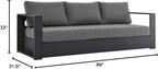 Modway Tahoe Aluminum Outdoor Patio Sofa in Gray Charcoal - Image 9