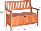 Tangkula Outdoor Wood Storage Bench Deck Box, Entryway Porch Storage Bench - Image 3