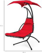 Best Choice Products Outdoor Hanging Curved Steel Chaise Lounge Chair Swing - Image 2