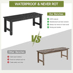 ONBRILL Outdoor Benches Weatherproof, 2-Person Poly Lumber Garden Bench - Image 6