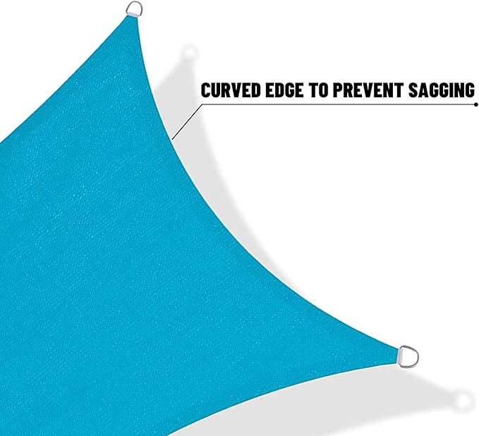 SUNNY GUARD Custom Size 8'x9'x12' Turquoise Blue Sun Shade Sail Right Triangle - Image 7