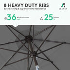 JEAREY 9FT Outdoor Patio Umbrella Outdoor Table Umbrella - Image 5