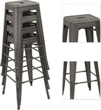 Devoko Metal Bar Stools 30" Indoor Outdoor Stackable Barstools Modern Style - Image 4