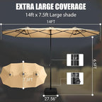 LEVELEVE 14FT Large Patio Patio Umbrella - Image 4