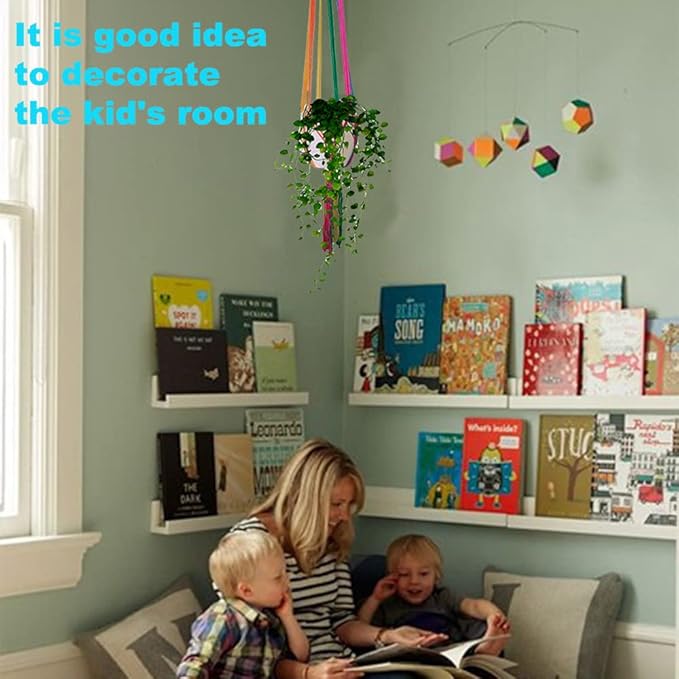 Rainbow Colorful Macrame Plant Hanger - Image 4