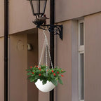 4 Pack 8 inch Plastic Self Watering Hanging Planters, Round Hanging Basket - Image 6