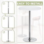 Flamaker Round Bistro Pub Table Modern Style Metal Base MDF Top Cocktail Bar - Image 6