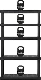 IRIS USA 5-Shelf Heavy Duty Plastic Storage Shelves, 750lb Capacity, Large - Image 4