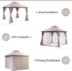 LAUSAINT HOME Semi-Permanent Outdoor Patio Gazebo 10'x10', Heavy Duty Party - Image 8