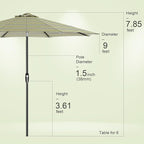 Tempera Patio Market Outdoor Table Umbrella - Image 8