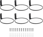 6 Pack 4 Inch Wall Flower Pot Holder Ring Plant Hanger, Metal Planter Hooks by Greemov