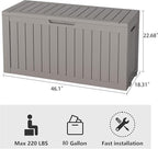 Outdoor Storage Box, Resin Deck Boxes Indoor and outdoor, Waterproof Storage - Image 2