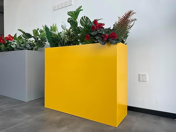 38" L x 13" W x 30" H Metal Tall Rectangular Planter - Image 4