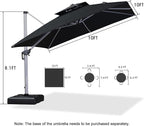 PURPLE LEAF 10ft Patio Umbrella Outdoor Square Umbrella Large Cantilever - Image 8