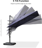PURPLE LEAF 9' X 9' Left-right Tilt Patio Umbrella Outdoor Cantilever Swivel - Image 8