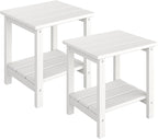 GarveeLife Outdoor Side Table 2-Tier, 18 in HDPE All Weather Resistant Patio by GarveeLife