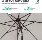 JEAREY 9FT Outdoor Patio Umbrella Outdoor Table Umbrella - Image 5