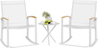 Shintenchi 3 Piece Outdoor Rocking Bistro Set, Textilene Fabric Small Patio by Shintenchi