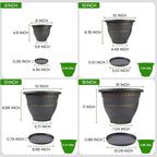 4 Pack 16 Inch Large Plant Pots, Plastic Flower Pot - Image 4