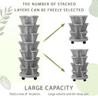 Umigy 2 Set of 7 Tier Vertical Planter Stackable Tower Planters Strawberry Herb - Image 6
