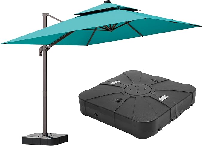 9x12FT Turquoise Cantilever Outdoor Patio Umbrella by ZLACUIU